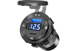 ‎QIDOE Metallgehäuse 78w USB C PD Steckdose 12V Einbau: Typ C USB Dose Buchse 12 Volt KFZ Ladegerät Adapter Zigaretten Stecker USB Anschluss mit Schalter Panel für Wohnmobil Auto Motorrad Boot LKW Wohnwagen