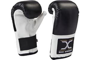 MAXSTRENGTH Max Strength Bag Gloves for Punch bag Training, made of Maya Hide Leather Boxing Mitt ideal for focus pads, thai pads, strike shields, speed ball, MMA