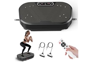 MINENICE Plataforma Vibratoria 200kg, Plataforma Vibración Muscular con 120 Niveles de Intensidad y 10 Modos, Pantalla Táctil LED y Control Remoto Inalámbrico para Entrenamiento en Casa, Pérdida de Peso