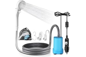 AUTOPkio Ducha Portatil Camping,12V Ducha Portatil Furgoneta Camper con Bomba Innovadora Ducha Camper 12V Duchas de Acampada para Camping, Caravanas, Coche, Lavar al Perro, Plantas de Jardín