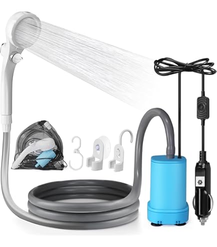 Comet Duschfall 12 Volt – Mobile Dusche Mit Tauchpumpe, Ideal Für Camping & Auto, Inkl. Kunststoffkoffer