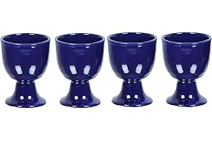 WHOLELIFEOBJECTS Lot de 4 coquetiers en céramique pour coquetiers à la coque Bleu