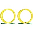 OpZonik 3m - 2Pack LC/APC to SC/APC Fiber Optic Patch Cable Single Mode Simplex Optical Patch Cord 9/125µm Fiber Optic Cable LC APC-SC APC 3 Meter (9.8ft) Pack of 2