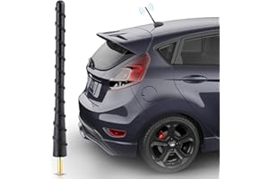 Nelawya Antenne de Voiture Courte Antenne de Toit d'autoradio 18 cm Antenne à Tige Universelle de Remplacement avec Forte Réception FM AM Dab, Filetage M4, M5, M6