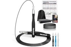 PALECLOUDS Springseil Speed Rope, 2 Kugellager Springseil Erwachsene Fitness Mit kostenloses Schraubendesign & Aluminium-Griff, 300CM Seilspringen Mit Trainingsposter Für Boxen & MMA