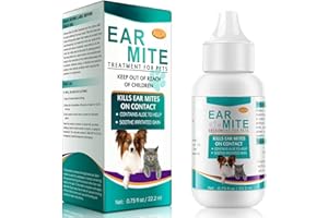 Jadeseal 22ml Haustier Ohrmilben Reinigungslösung, für Hunde und Katzen,Lindert Juckreiz, bekämpft Ohrmilben & reinigt Ohren, Reinigt & beruhigt gereizte Ohren, Gegen schlechte Gerüche