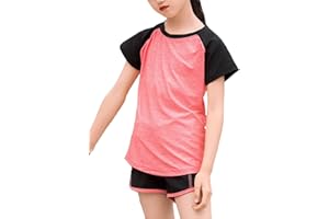 Echinodon Mädchen Sport Set Shirt + Shorts Schnelltrockend Sommer 2tlg Sportanzug für Yoga Jogging Training