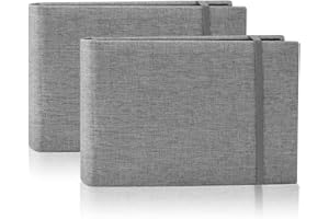 MOLEDINO 2 Pack Petit Traditionnel Album Photo 10x15, Chaque Album avec 100 Pochette, Couverture en Lin, Mini Livre Photo Memory Book pour Bebe Mariage Enfant Famille Voyage Cadeaux Personnalisé (Gris)