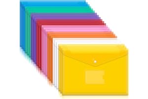 MUTSITAZ Carpetas Archivadoras, 24 Carpetas Plastico A4 con Bolsillo, Archivadores Plásticos para Escuela, Oficina, Hogar y Viajes.