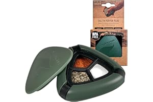 Light My Fire Pot A Epices Camping - Salieres et Poivrieres d'Extérieur - Kit 3 en 1 Epices Sel et Poivre - Pot à Epices - 100% sans BPA - Bushcraft Pique Nique Voyage Lunch-Box (SageGreen)