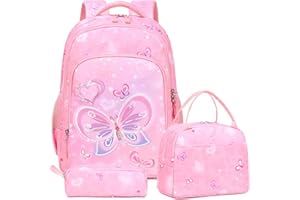 Kimwadalh Mochilas Niñas Primaria Mochila Infantiles Niña Mochilas para Niña 3 en 1 Juegos de Bolsas para Escolares,Viajes, Senderismo