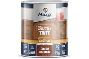 Macy Barniz Tinte Satinado de Alta Decoración Interior y Exterior. 750 Militros. Color Caoba