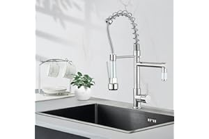ZAMERY Robinet de Cuisine Avec 2 Jets Mitigeur Monocommande Mitigeur Robinetterie Pulvérisateur Double Fonction Pivotant à 360°Robinetterie Laiton Durable Finition Surface Brossée