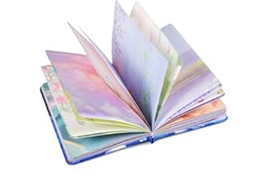 OMEYA PU Leather Colorful Blank Writing Journal for Women, Hardcover Notebooks Personal Diary, Beautiful Journal to Write in, Art Sketchbook, Gift for Women Girls, 258 Pages（deep Blue & Girl）