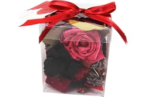 MEENA SUPPLIES Premium Gift Boxed Potpourri in Clear Display Case Home Fragrance Gift[Tl Red,12x10cm]