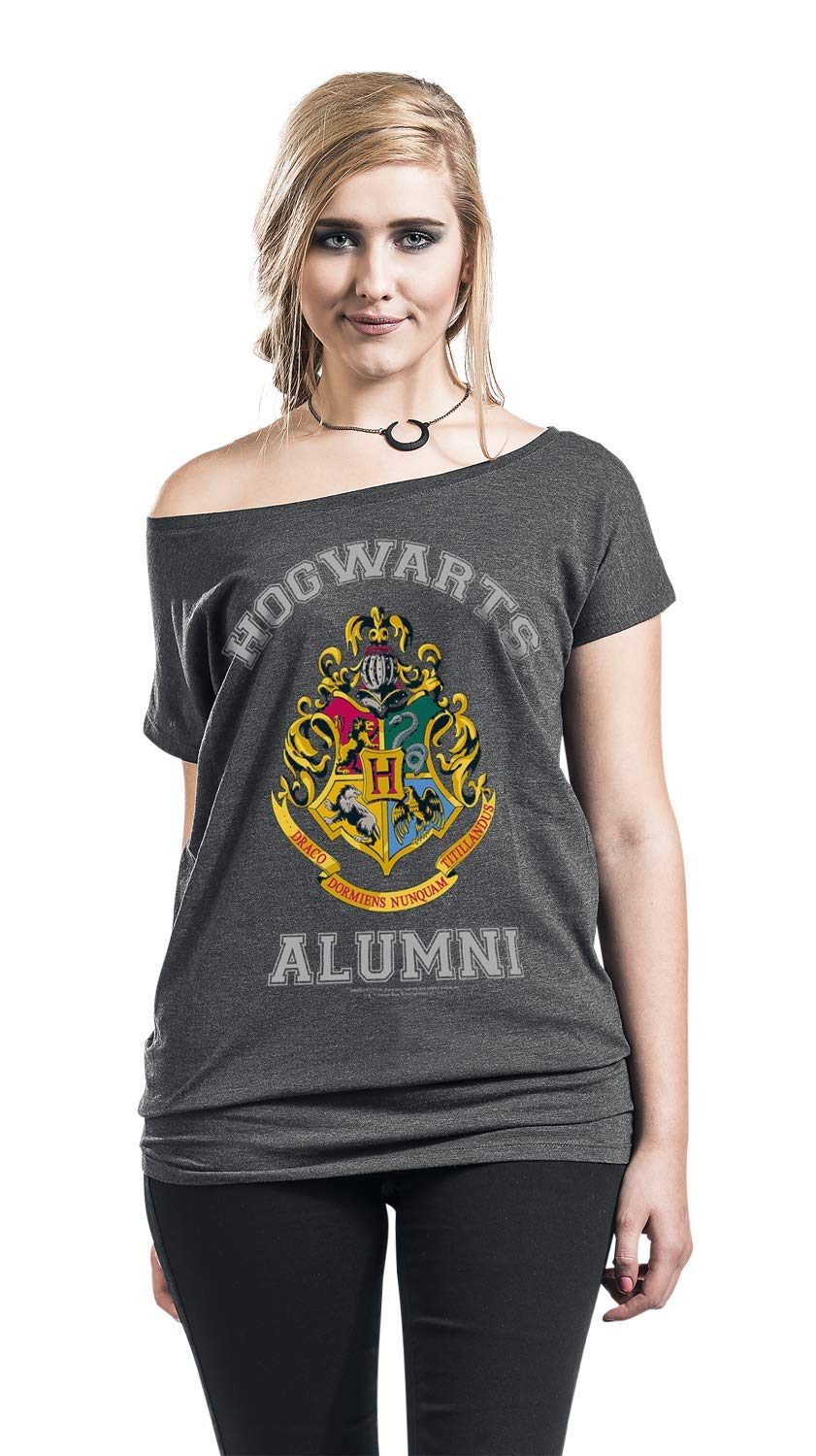 HARRY-POTTER-Alumni-T-Shirt-dunkelgrau-meliert-L