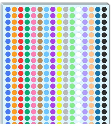 30 Adesivi Colorati A Pois Su Fogli 15x9 Cm, Autoadesivi E Removibili, Per Organizzazione, Premi E Scrapbooking