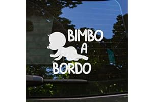 BRATIKI Baby on Board adesivo auto, Bimbo a Bordo per auto 16 x 13 cm, Bebe a Bordo Adesivo Resistente agli UV e Impermeabile