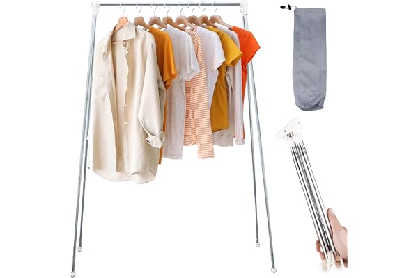Kläderställ, hopfällbart, bärbart tvättställ av rostfritt stål, 34-70 cm, justerbar, resekläderstativ, liten hopfällbar tvätt