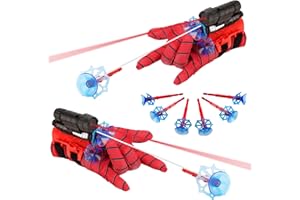 TKGEOUE Set di 2 Guanti Spiderm Giochi da Bambini Spiderm Web Launcher Toy Spiderm Launcher Glove Bambino Spiderm Man Toys Cosplay Giocattoli da Polso Set