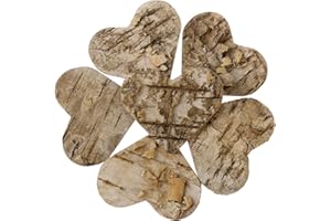 UNOMOR 100 Stück Holzherzen Deko Birkenherzen zum Basteln 60mm hölzerne Scheiben für Deko Hochzeit Weihnachten Valentinstag