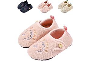 DRECAGE Toddler Slippers Boys Girls Kids House Slippers Non Slip Cosy Barefoot Indoor Slippers for Children