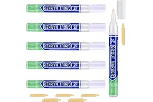 KIGNIOTE 6 Pezzi Pennarello per Fughe Piastrelle bianco, Stucco per Fughe Piastrelle, un pennarello per Fughe Appositamente Studiato per Fughe Strette, Sbianca e Ripristina i Giunti di Bagno e Cucina