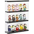 Nynelly 3 Level Acrylic Display Case, Wall Mounted Display Box Countertop Display Cabinet for Collectible, Clear Display Case with Door for Mini Funko Pop, Action Figure, 11.5"L x 3.3"W x 15.1"H,Black
