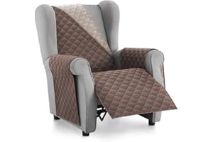 TEXTIL-HOME Textilhome - Housse Fauteuil Protecteur Malu, Taille 1 Places/Relax. Housse Matelasse Réversible. Couleur Marron