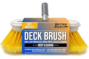 BETTER BOAT Soft Car Wash Brush & Boat Brush Head Boat Deck Brush Scrubbing Bristle 8" Scrub Cleaning Washing Bumper 3/4" Thread for Handle or Pole Marine, RV, Truck & Auto Supplies Heavy Duty Commercial Grade