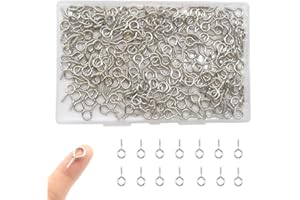 CEEYSEE 300 Pezzi Viti ad Occhiello 9 x 19mm Mini Occhi a Vite Ganci Autofilettanti, Ganci per Ciondoli, Artigianato, Bottiglie di Sughero, Creazione di gioielli fai da te (YJY2)