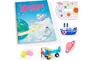 SONGTIY Livre de dessin de peinture 3D, 40 modèles de peinture réutilisables, pochoirs créatifs avec une plaque en PVC pour les débutants et les artisans, cadeau d'anniversaire et d'idées de bricolage