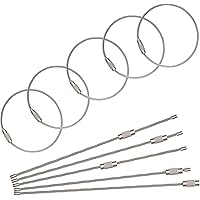 Uniclife 15cm Wire Keychain Cable Large Stainless Steel Key Ring Loop Holder for Outdoor Hiking Heavy Duty Connectable Luggag