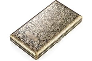 OHAODUO Xiye papierośnica w stylu vintage, metalowa, smukła, dla kobiet, antyczna, na 100 mm slim 20 papierosów, ze stali nierdzewnej