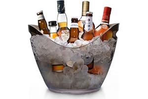 YOBANSA 8L Portaghiaccio,Secchiello per Il Ghiaccio,Secchio di Ghiaccio,Secchiello ghiacci, Secchiello per Champagne,Secchiello per Il Ghiaccio Grande (Black 02)