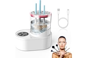 Gerbala Elektrischer Make-Up Pinselreiniger, 2-in-1 Pinselreiniger Elektrisch, Tragbarer Automatischer USB Pinsel Reinigungsgerät, Effizientes Reinigen, für Kosmetikpinsel Aller Groβen