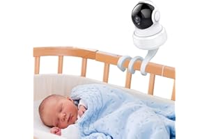 auvstar Universel Support de Caméra Bébé,Support de Moniteur pour Bébé Pas de Forage,Support Flexible pour Babyphone de Chambre Denfant pour Toutes les Autres Caméras avec Support à vis 1/4 (Blanc)