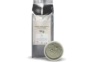 PATRIZIO BRESEGHELLO - Argilla Verde Ventilata per Uso Esterno 1 kg - Argilla Verde in Polvere - Polvere per Maschera Viso Esfoliante e Depurativa