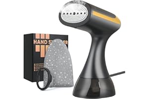 HOTUT Défroisseur Vapeur, 1500W Voyage Vapeur Steamer, Fer à Repasser Vertical Portable avec Réservoir d'eau de 300ml, Réchauffage Rapide Defroisseur Vapeur Vertical pour Tissu et Textile - Noir