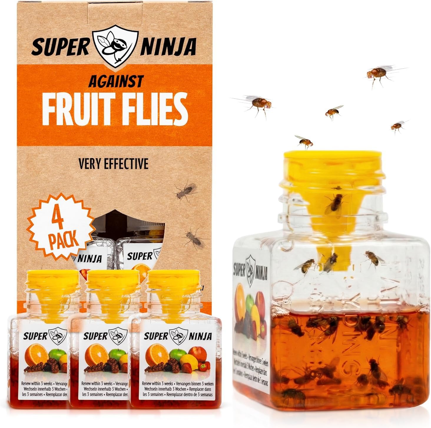 Faut-il Acheter le Super Ninja Fruit Fly Traps for Indoors 4 Pac (Sélection) ? Notre Avis