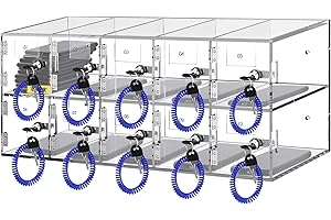 VEVOR Cell Phone Storage Locker, 10 Slots Acrylic Material with Door Locks and Keys, Wall-Mounted Cabinet Pocket Office Classroom Gym Box, Clear