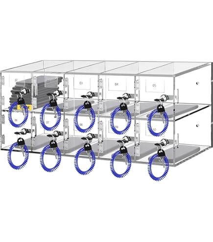 Cassetta Sicurezza Per Cellulari - 20 Slot Trasparenti, Con Serratura A Chiave, Acrilico - Foto 11