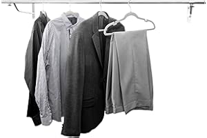 Direct Online Houseware House of Home Heavy Duty Wall Mounted Clothes Rail - Hanging Coat Rack Wardrobe Replacement - Clothes Storage & Organiser for Shirts, Coats, Jackets & Hat - Chrome, 5ft