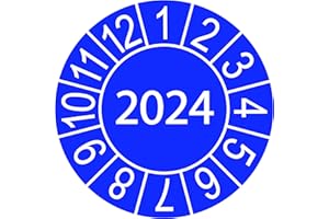 SCHILDERKRÖTEN 50 x Prüfplakette / Jahresplakette 30 mm Durchmesser (Jahresplakette 2024 - blau)