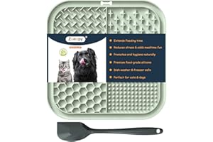 Zonopy Tapis à lécher pour chiens et chats avec ventouses, 1 lot carré d'alimentation lente pour soulager l'anxiété et l'ennui, jouets pour chiens pour les garder occupés, tapis d'entraînement au