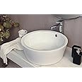 Lavabo Da Appoggio In Ceramica - 52x52cm, Bianco, Rotondo, Design Moderno, Senza Rubinetteria - Foto 8