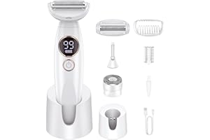 HOUPOO Afeitadora Íntima para Mujeres Uso en Seco y Húmedo Cortapelos Recargable