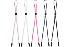 LIQWEI 5 Stück Verstellbare Hut Bandclips, Winddichter Fischerhut Seil Clip Anti-Verlust Hutband Winddichte Hutband Hut Clips Abnehmbares Kinnband Für Angeln Golfen Bootfahren Outdoor