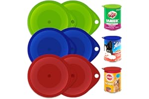 SOL Lot de 6 couvercles de boîte pour nourriture pour chien,Couvercles en étain pour nourriture pour chien,Couvercles pour boîtes de conserve