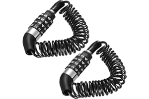 PXARMYYXGS 2 Pièces Antivol de Casque Moto, Cadenas Vélo, Câble de 150 cm avec Combinaison à 4 Chiffres, Revêtement PVC, Antivol pour Casque Moto, Vélo, Trottinette Électrique